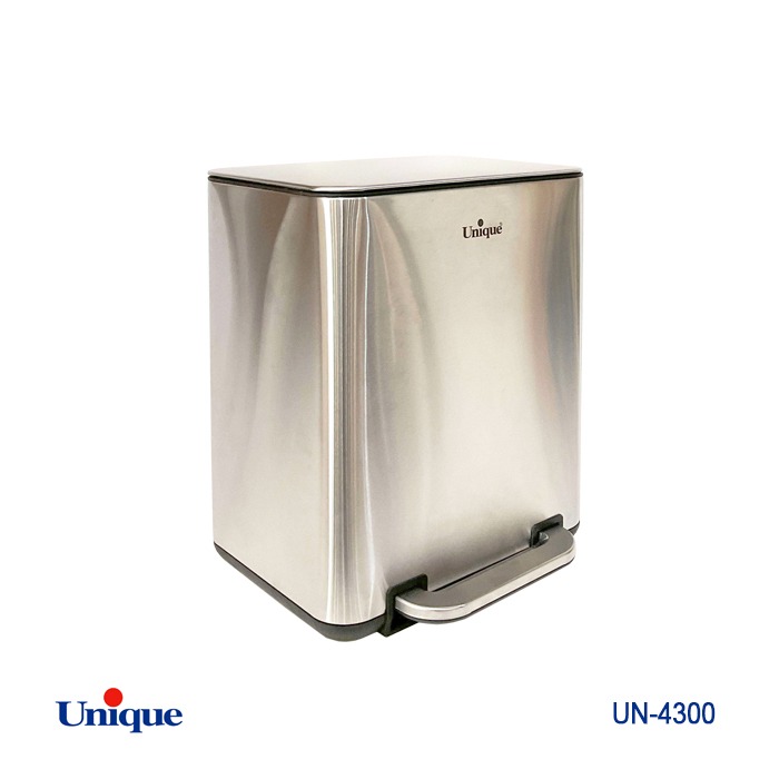 سطل زباله چهارگوش 20 استیل باآرام بند کد UN-4300