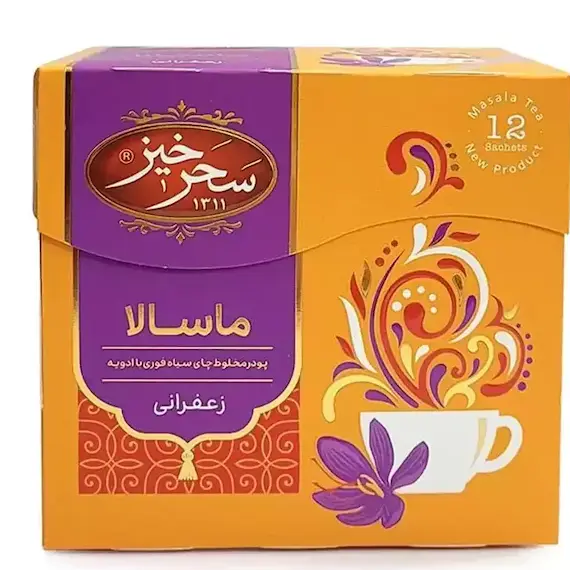 چای ماسالا زعفرانی سحرخیز بسته 12 عددی