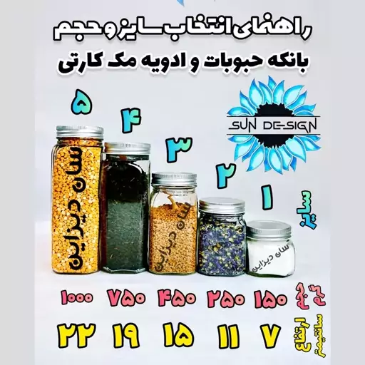 بانکه حبوبات مک کارتی سایز 1 درب رنگی با برچسب رایگان