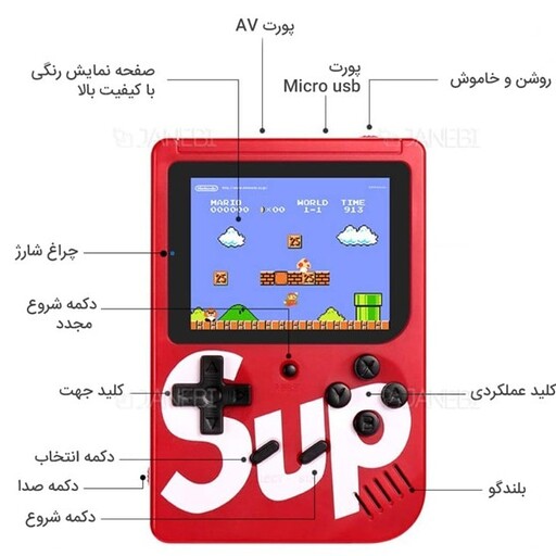 کنسول بازی ساپ گیم با 400 بازی نوستالژی گیم استیک sap game box