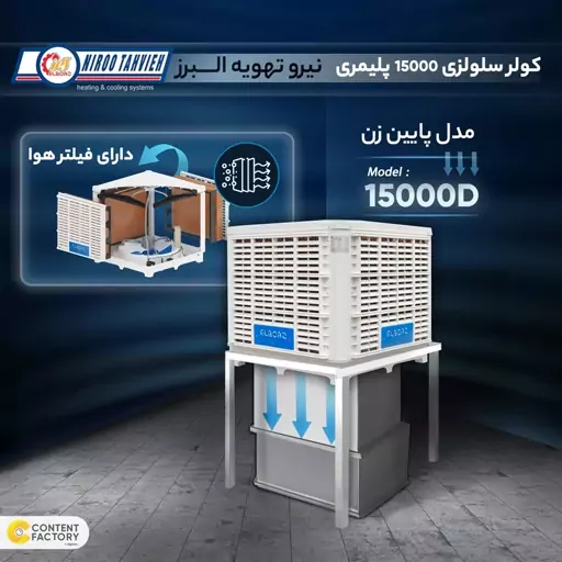  کولر سلولزی 15000 پلیمری البرز مدل پایین زن(پس کرایه)