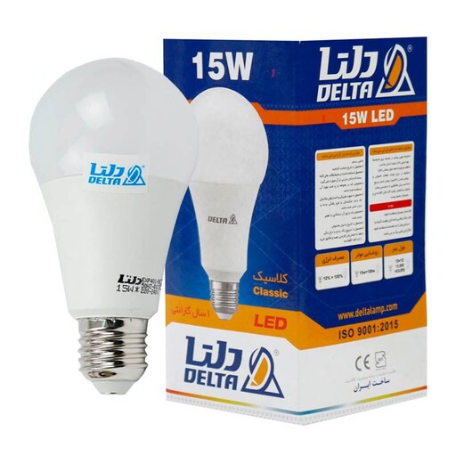 لامپ حبابی LED دلتا Delta Classic E27 15W