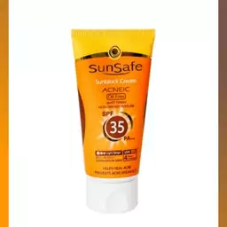 کرم ضد آفتاب SPF35 رنگی فاقد چربی سان سیف بژ روشن 