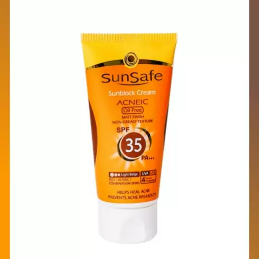 کرم ضد آفتاب SPF35 رنگی فاقد چربی سان سیف بژ روشن 