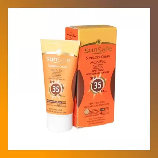 کرم ضد آفتاب SPF35 رنگی فاقد چربی سان سیف بژ متوسط