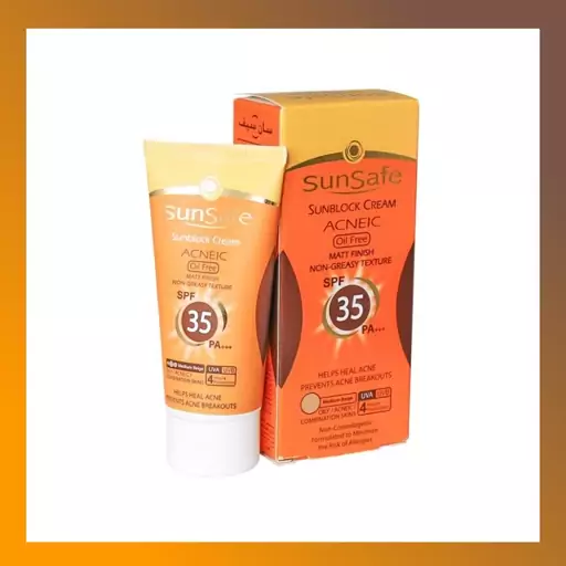 کرم ضد آفتاب SPF35 رنگی فاقد چربی سان سیف بژ روشن 