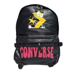 کوله پشتی چرمی مشکی قرمز کانورس CONVERSE