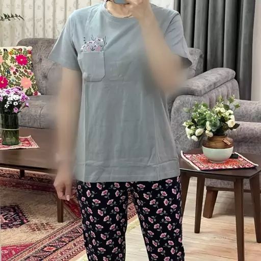 تیشرت شلوار زنانه سایز 36 تا 48 جنس نخ پنبه 