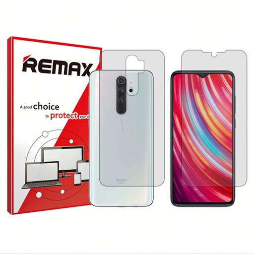 گلس پشت و رو گوشی شیائومی Redmi Note 8 Pro هیدروژلی شفاف برند ریمکس  