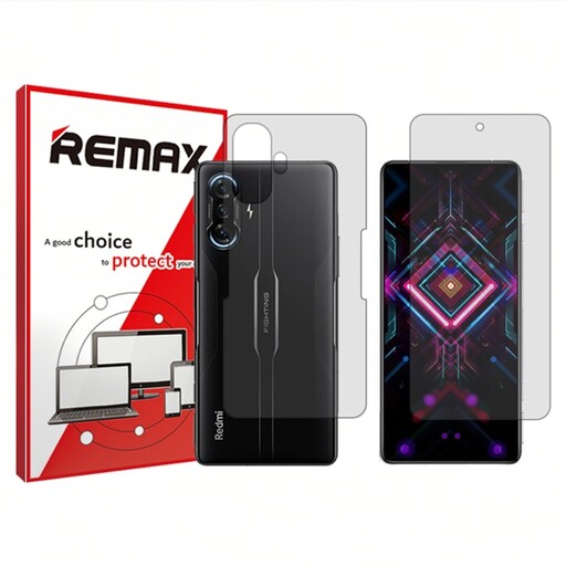 گلس پشت و رو گوشی شیائومی Redmi K40 Gaming هیدروژلی شفاف برند ریمکس  