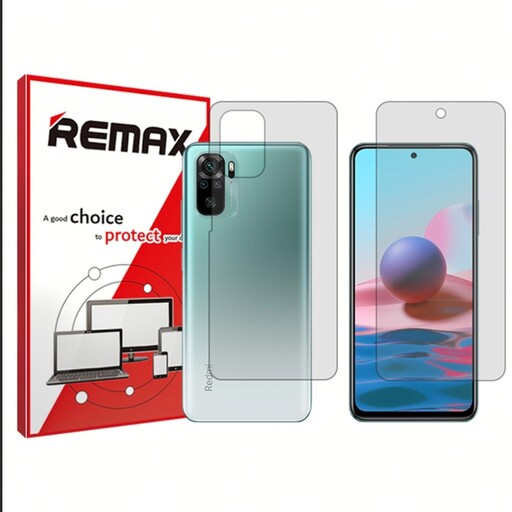 گلس پشت و رو گوشی شیائومی Redmi Note 10 4G هیدروژلی شفاف برند ریمکس  