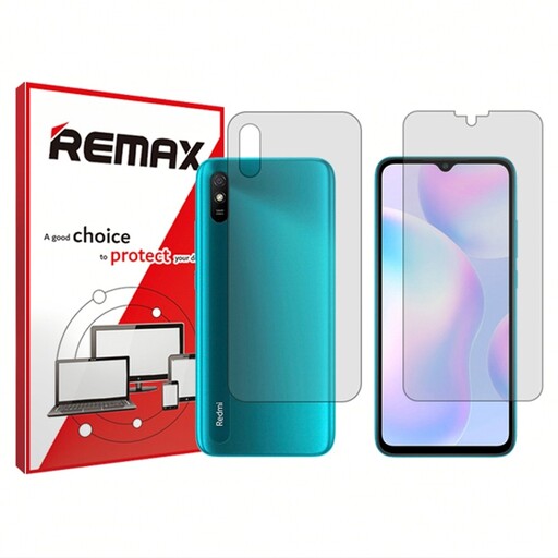 گلس پشت و رو گوشی شیائومی Redmi 9A هیدروژلی شفاف برند ریمکس  