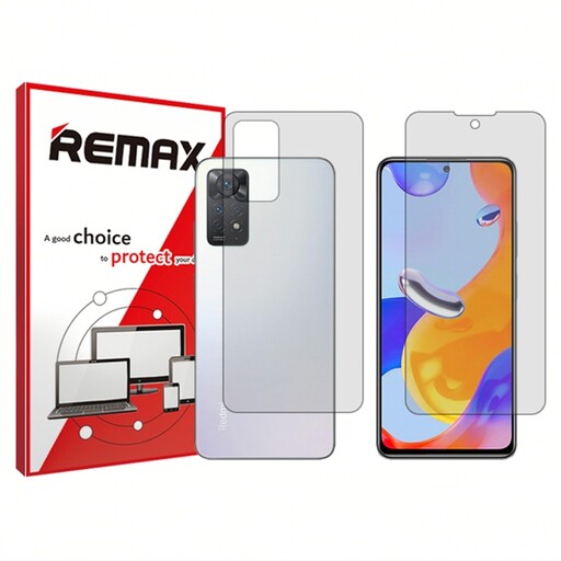 گلس پشت و رو گوشی شیائومی Redmi Note 11 Pro plus هیدروژلی شفاف برند ریمکس  