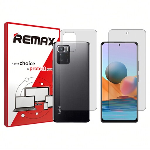 گلس پشت و رو گوشی شیائومی Redmi Note 10 Pro 5G هیدروژلی شفاف برند ریمکس  