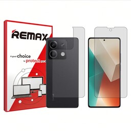 گلس پشت و رو گوشی شیائومی Redmi Note 13 هیدروژلی شفاف برند ریمکس  