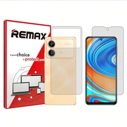 گلس پشت و رو گوشی شیائومی Redmi Note 13R Pro هیدروژلی شفاف برند ریمکس  