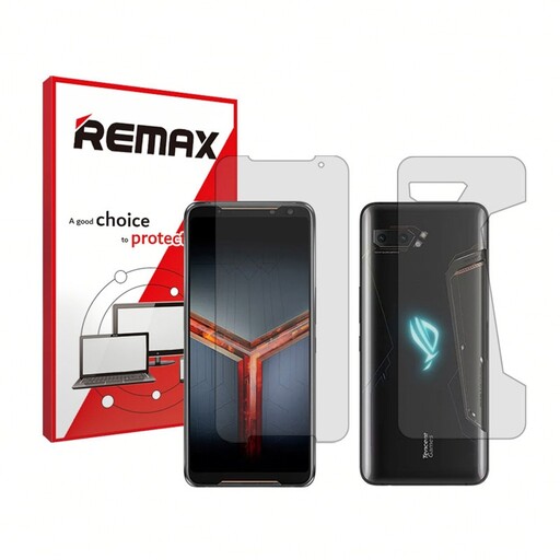 گلس پشت و رو گوشی ایسوس Rog phone 2 هیدروژلی شفاف برند ریمکس  