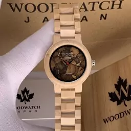 ساعت مچی چوبی فانتزی برند Wood 1970 روشن