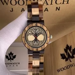 ساعت مچی چوبی فانتزی برند Wood 1970 طرح دار