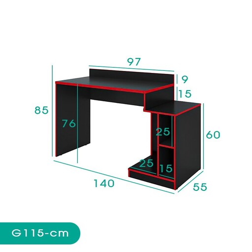 میز کامپیوتر اسمردیس مدل G115 - MDF