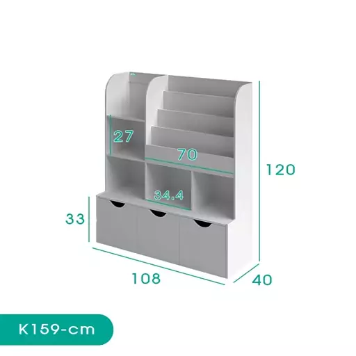 کتابخانه اسمردیس مدل K159 - MDF