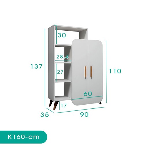 کتابخانه اسمردیس مدل K160 - MDF