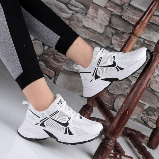 کتونی نایک لژدار زنانه دخترانه کفش ونس اسپورت اسپرت نایکی NIKE کرم کرمی لژ دار مشکی طبی سفید رانینگ ورزشی سبک راحتی بیست