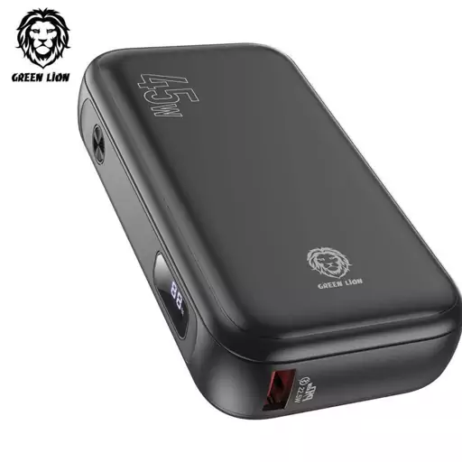 پاور بانک 15000 میلی آمپر ساعت گرین لاین مدل (GNCP45WPB15BK) Green Lion Compact Power Bank PD 45W مشکی