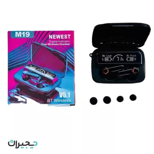 هندزفری بلوتوثی newset مدل m19 دارای پاوربانک و چراغ قوه