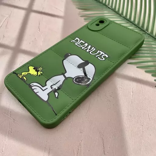 قاب گوشی Redmi 9A شیائومی پافری محافظ لنز دار طرح PEANUTS سبز کد 11471