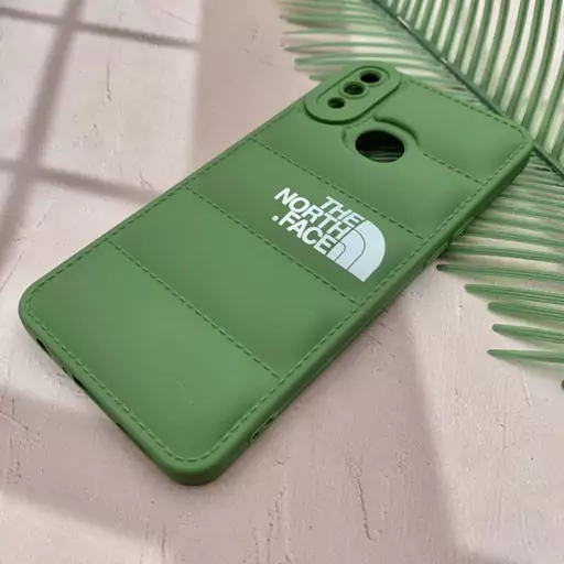 قاب گوشی Galaxy A10S سامسونگ پافری محافظ لنز دار طرح THE NORTH FACE سبز کد 24827