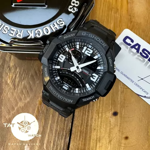 ساعت مچی جیشاک Ga1000قطب نما دماسنج G-Shock یک سال گارانتی جعبه ارسال رایگان رنگبندی 