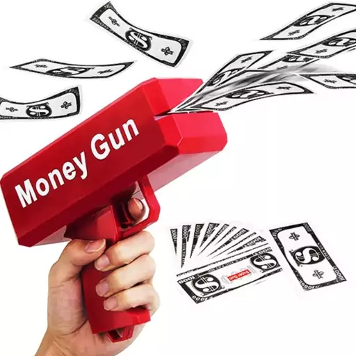 تفنگ پول پاش Monay Gun  + دلار 100 عددی