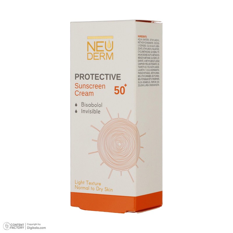 کرم ضد آفتاب بدون رنگ نئودرم SPF 50 مدل Highly Protective مناسب پوست های نرمال تا خشک حجم 50 میلی لیتر