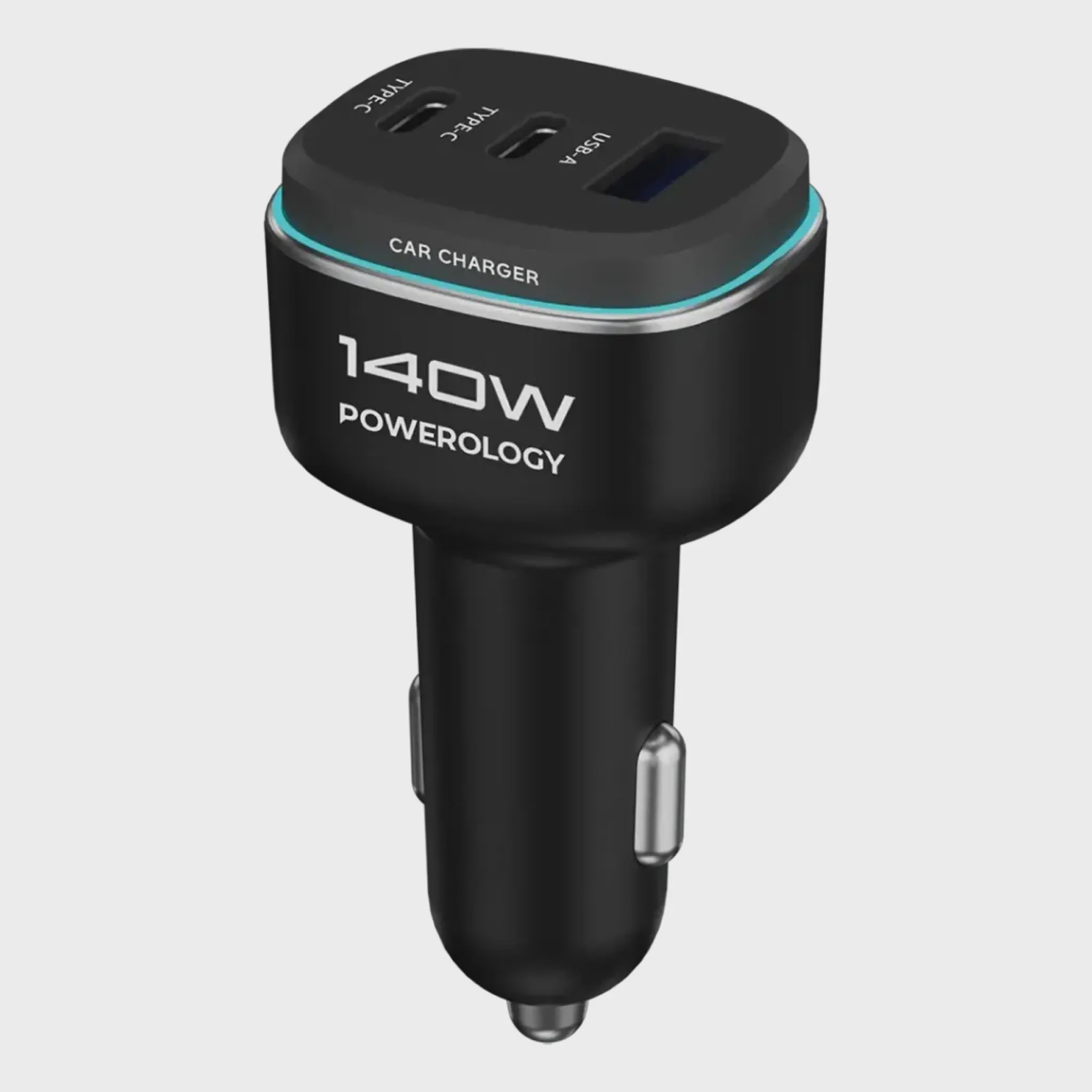 شارژر فندکی پاورولوژی Powerology 140W Triple-Port High Power-Port Car Charger (GN1273)