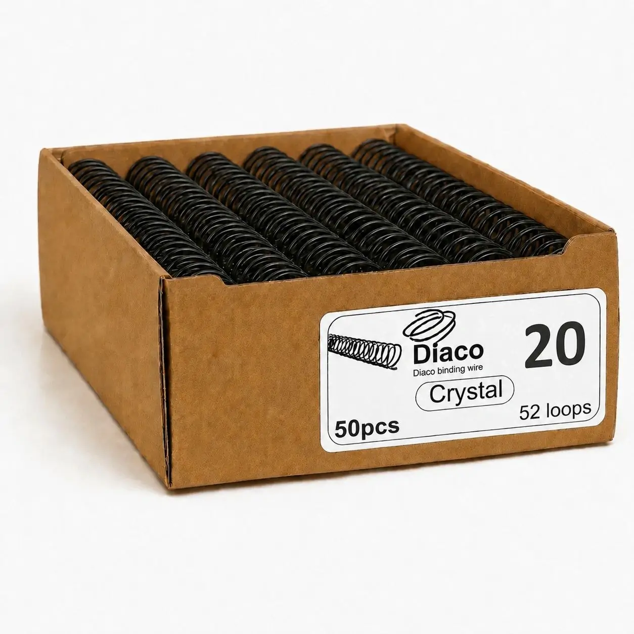فنر صحافی مارپیچ کریستال مشکی 20 میلیمتری دیاکو | مناسب صحافی تا 190 برگ هر عدد 16,700