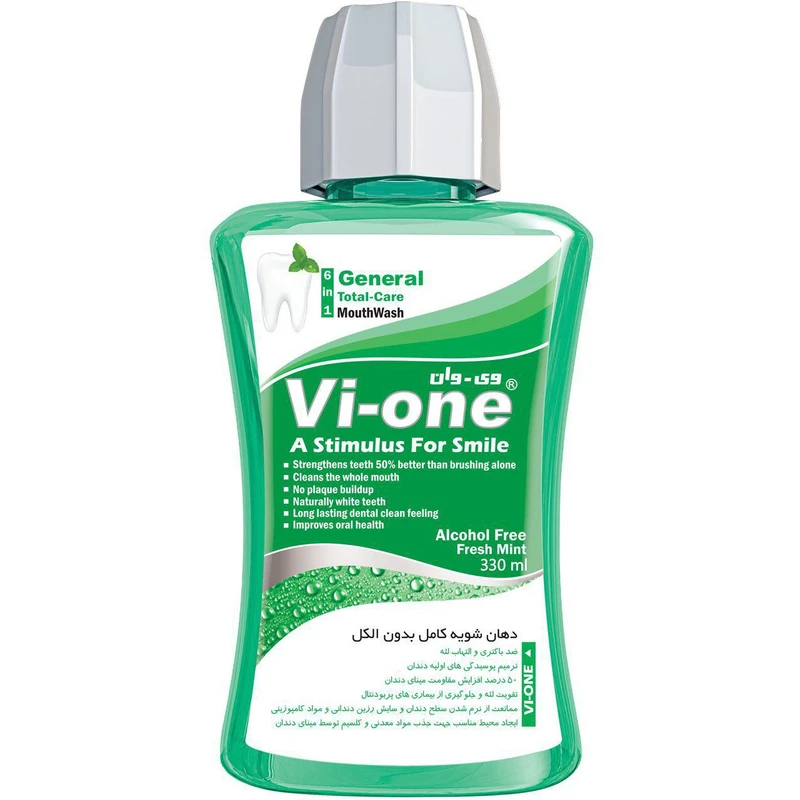 دهانشویه وی وان بدون الکل سبز حجم 330ml