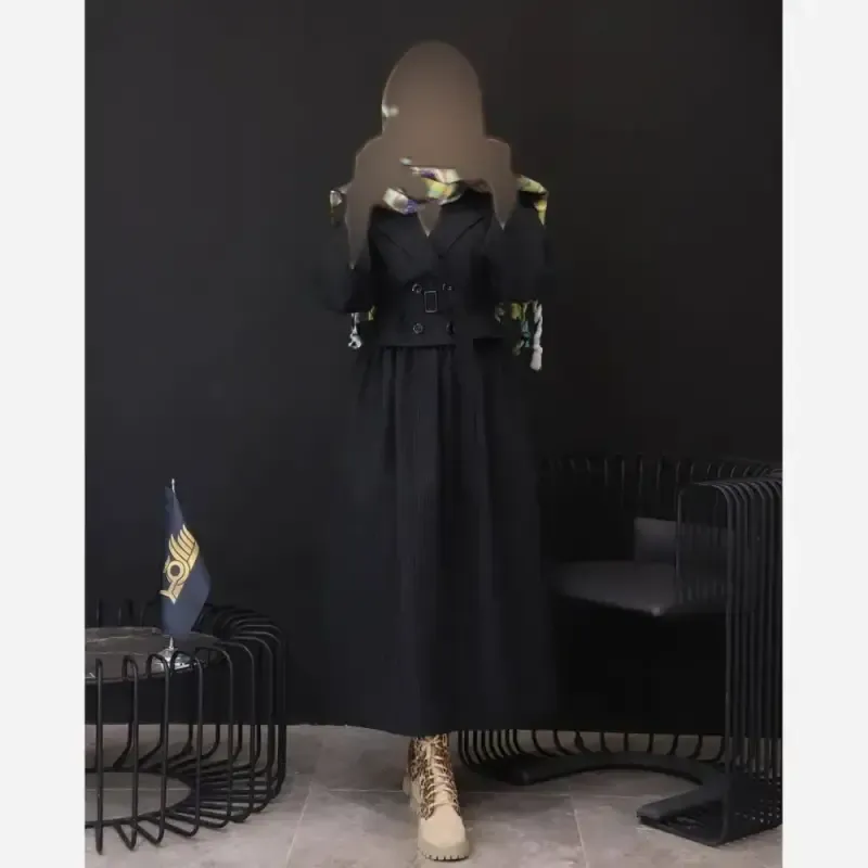 کت و دامن زنانه دیپلمات پرشیا کمربنددار مدل ویشکا