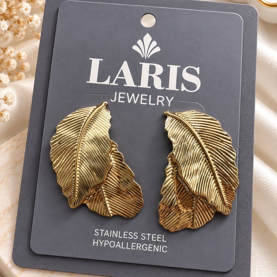 گوشواره استیل رنگ ثابت ضد حساسیت کد 4721