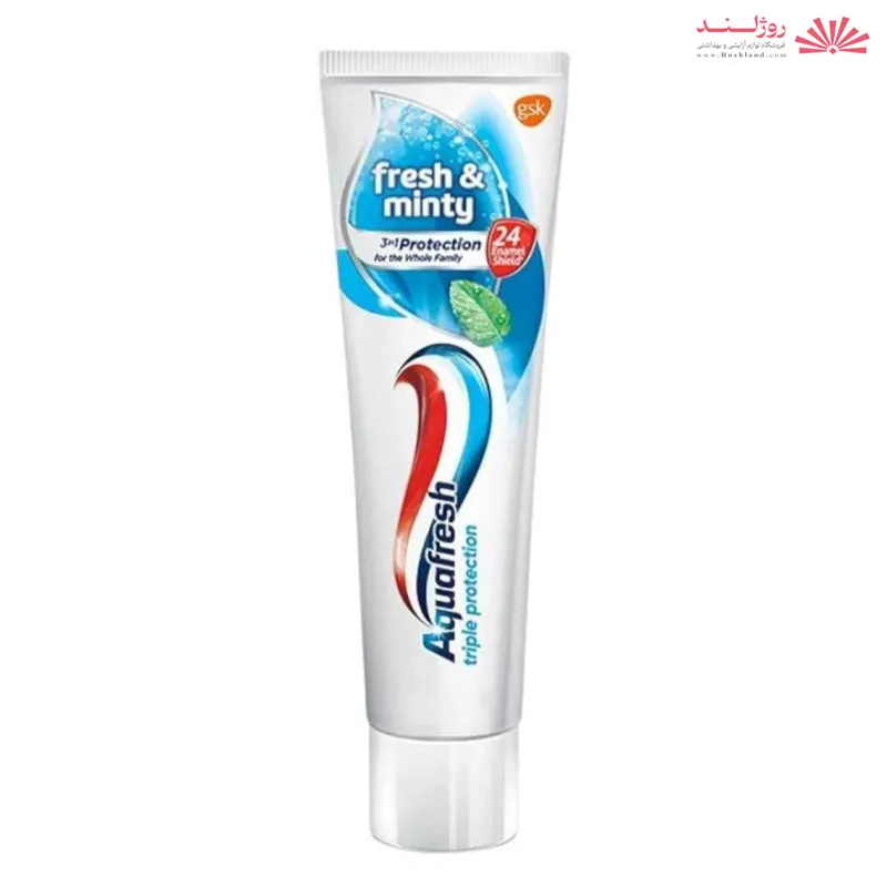 خمیر دندان آکوافرش مدل Fresh & Minty سهگانه محافظت حجم 75 میل