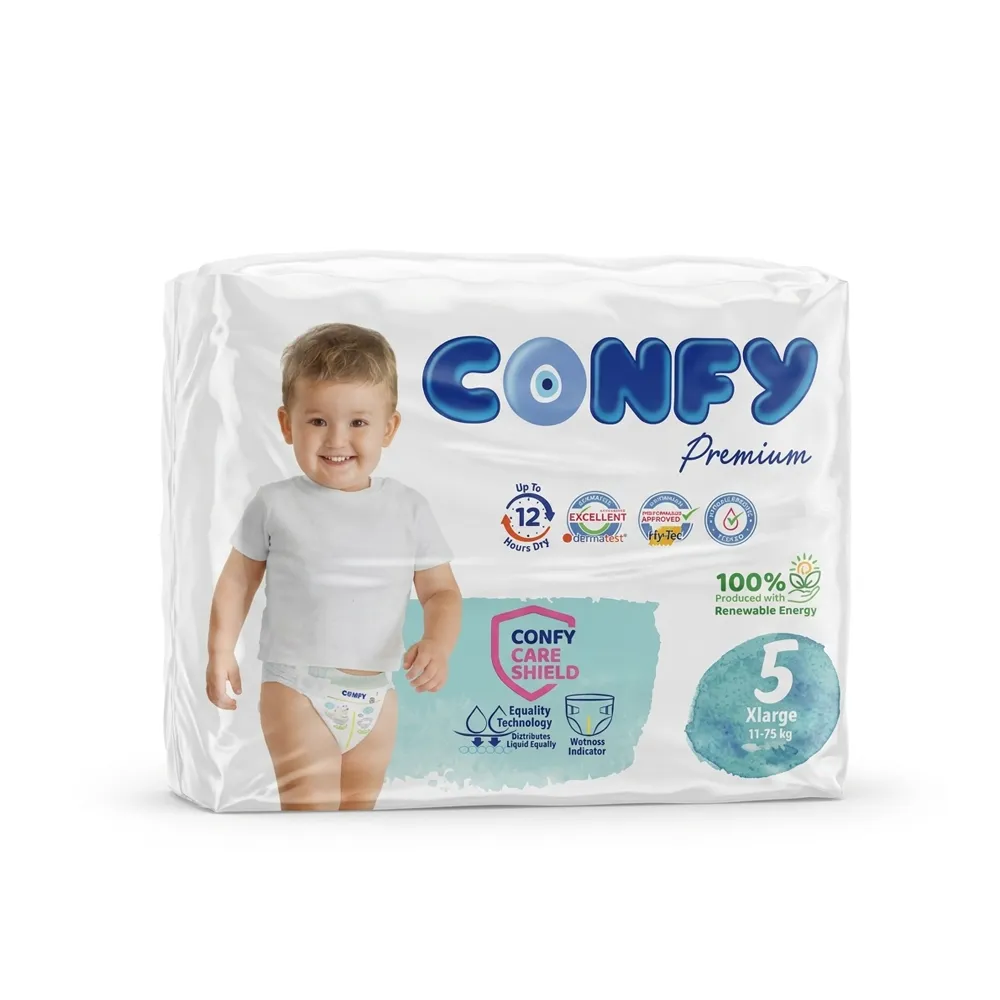 پوشک بچه کانفی Confy مدل Premium سایز 5 (XL) وزن 11-17 کیلوگرم