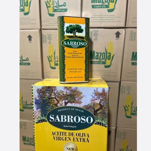 روغن زیتون اسپانیایی سابروسو بدون بو کیفیت عالی یک کارتن 4 عددی