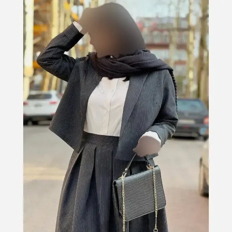 کت دامن یاسمن پیله دار پشت کش سایز 1 و 2