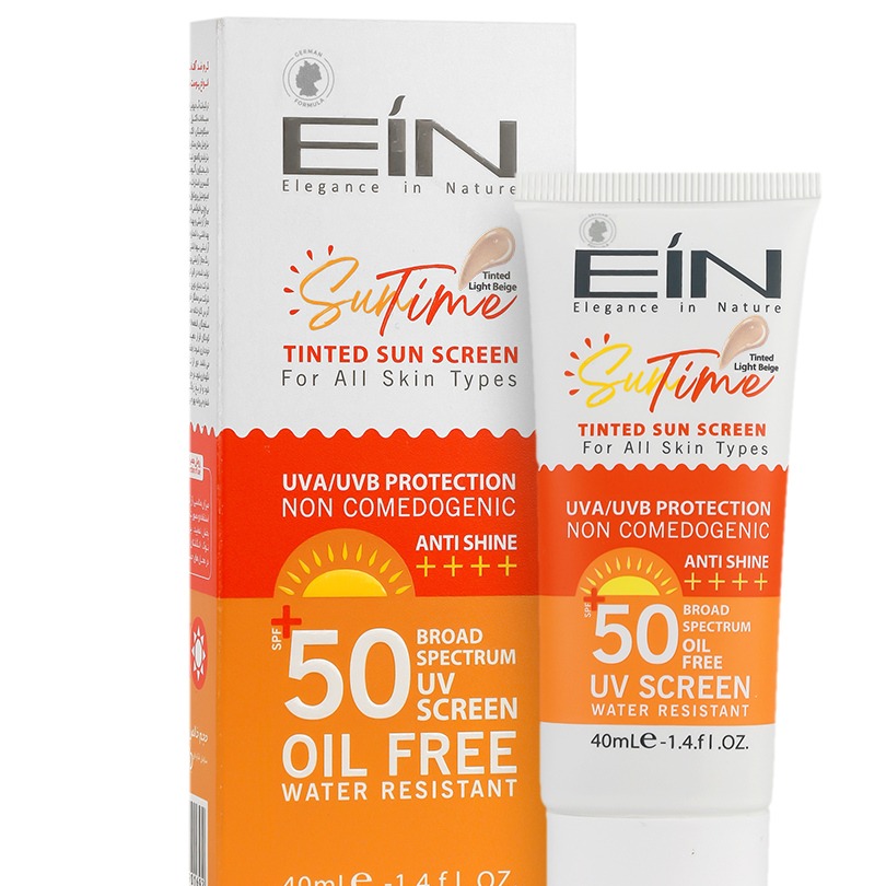 کرم ضد آفتاب رنگی بژ روشن ای آی ان با SPF50 مناسب انواع پوست حجم 40 میلی لیتر
