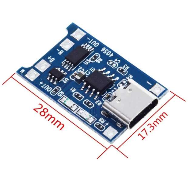 ماژول شارژر باتری لیتیومی TP4056 - کانکتور TYPE-C