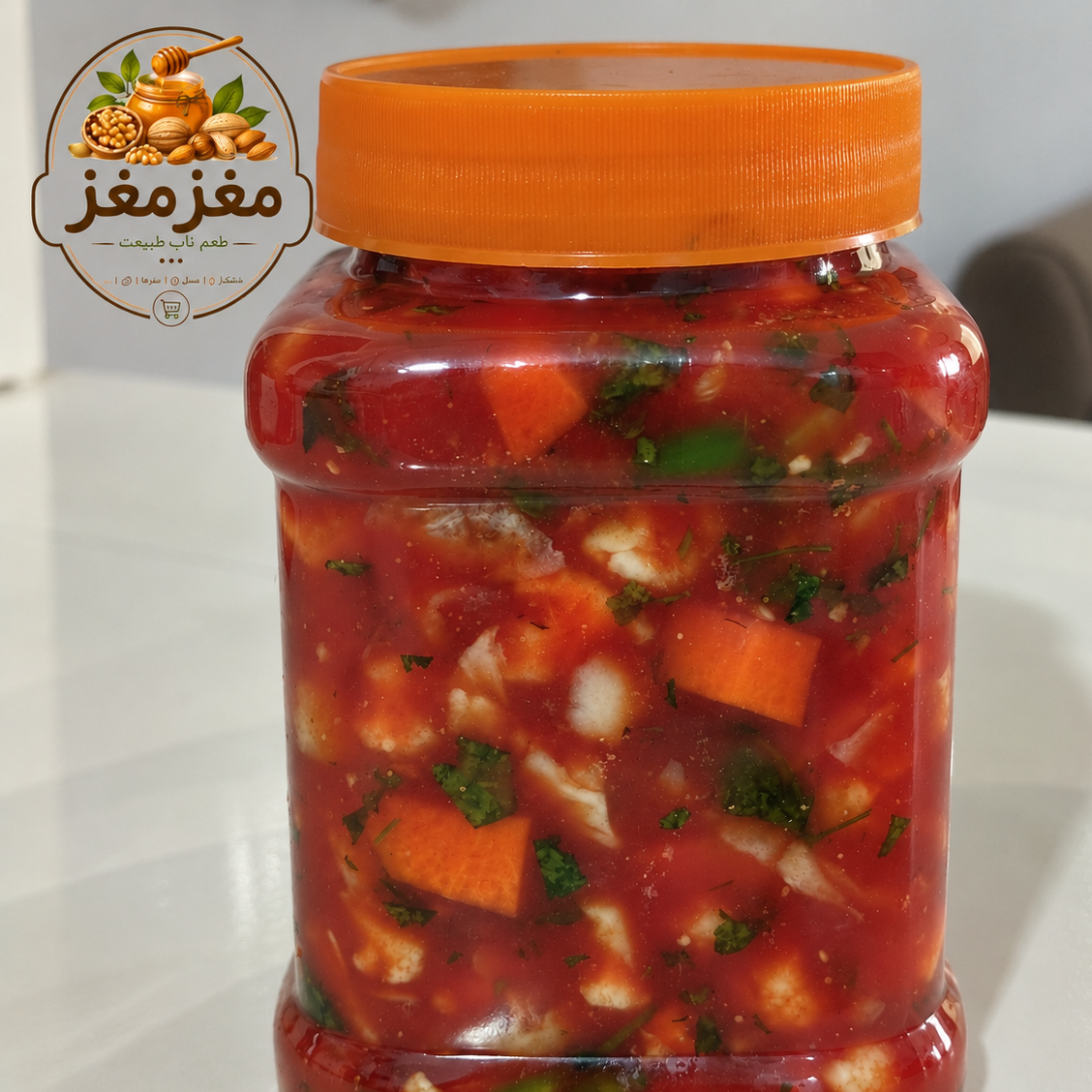 سالاد فصل(آب گوجه مشهدی) کاملا خانگی