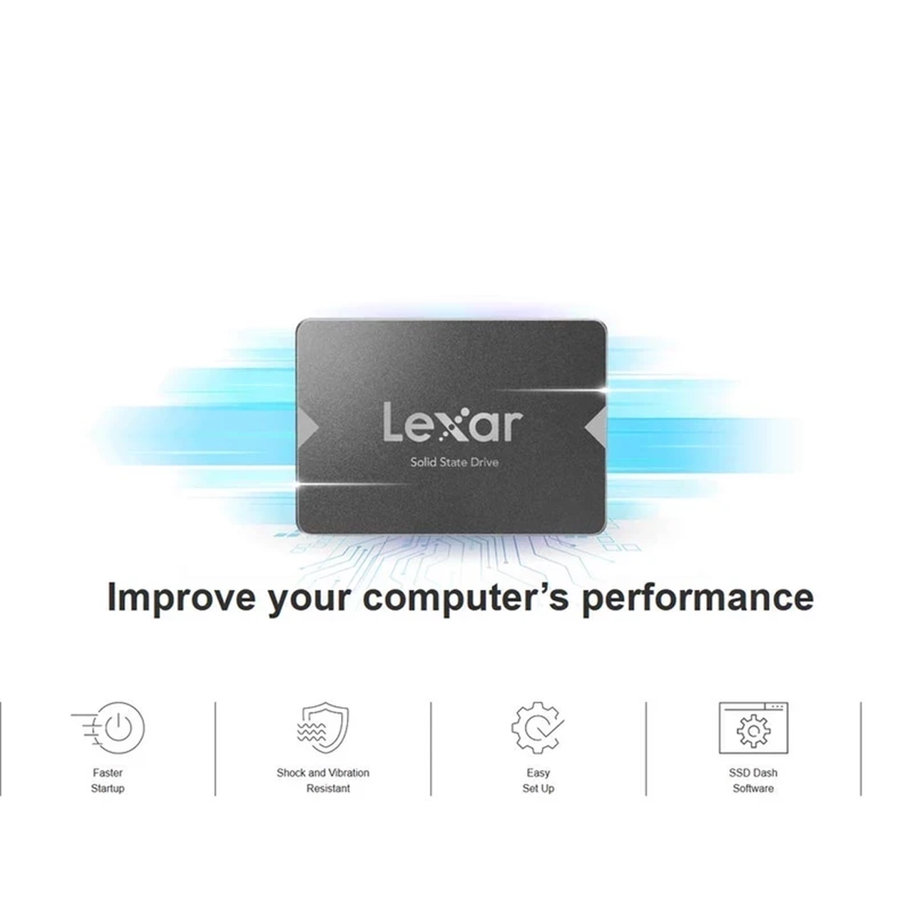 هارد Lexar SSD مدل NS100 - ظرفیت 128GB - خاکستری (گارانتی متین)