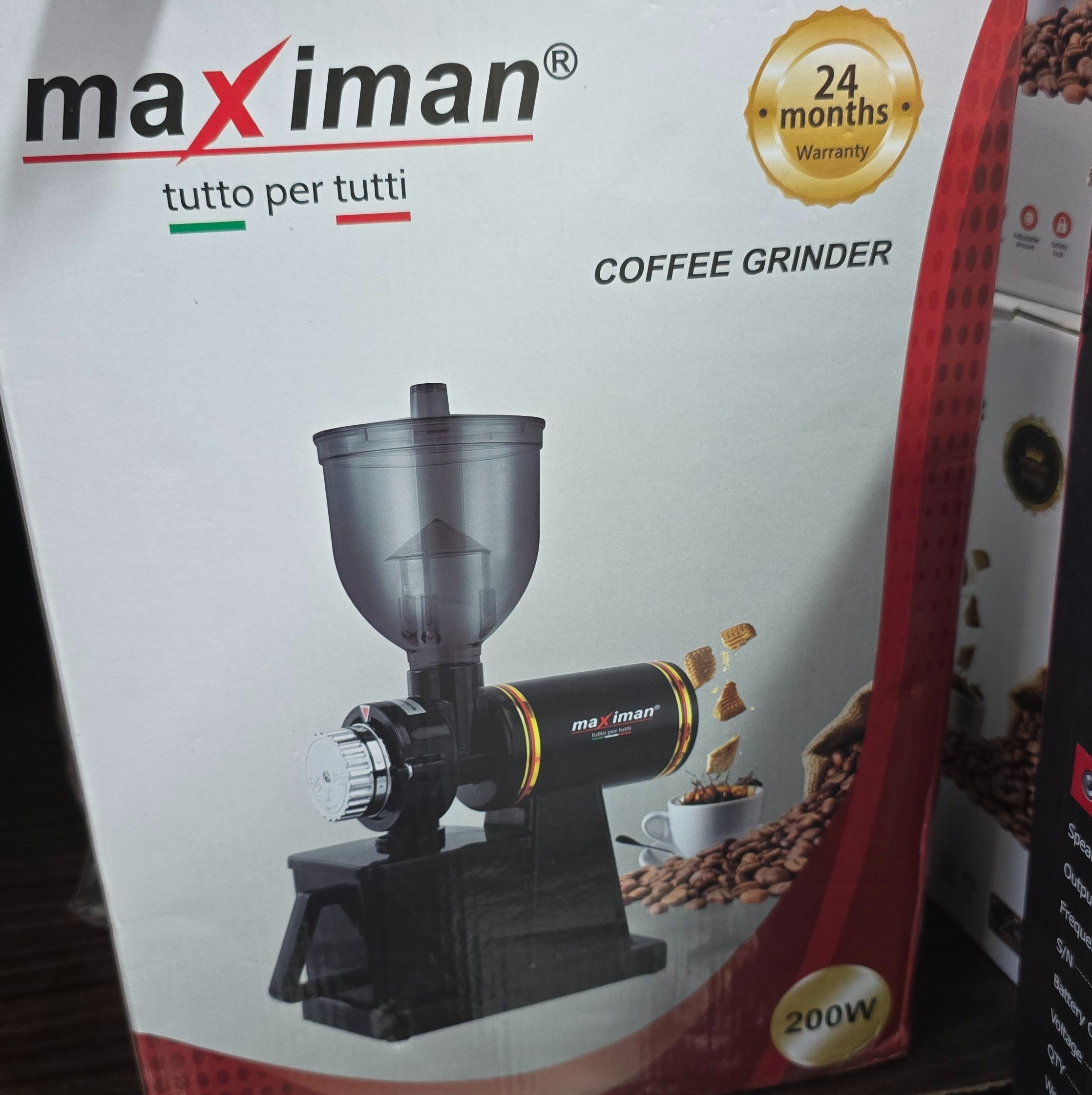 آسیاب قهوه مکسی ایمان ایتالیایی COFFEE GRINDER مدل MAX-2036