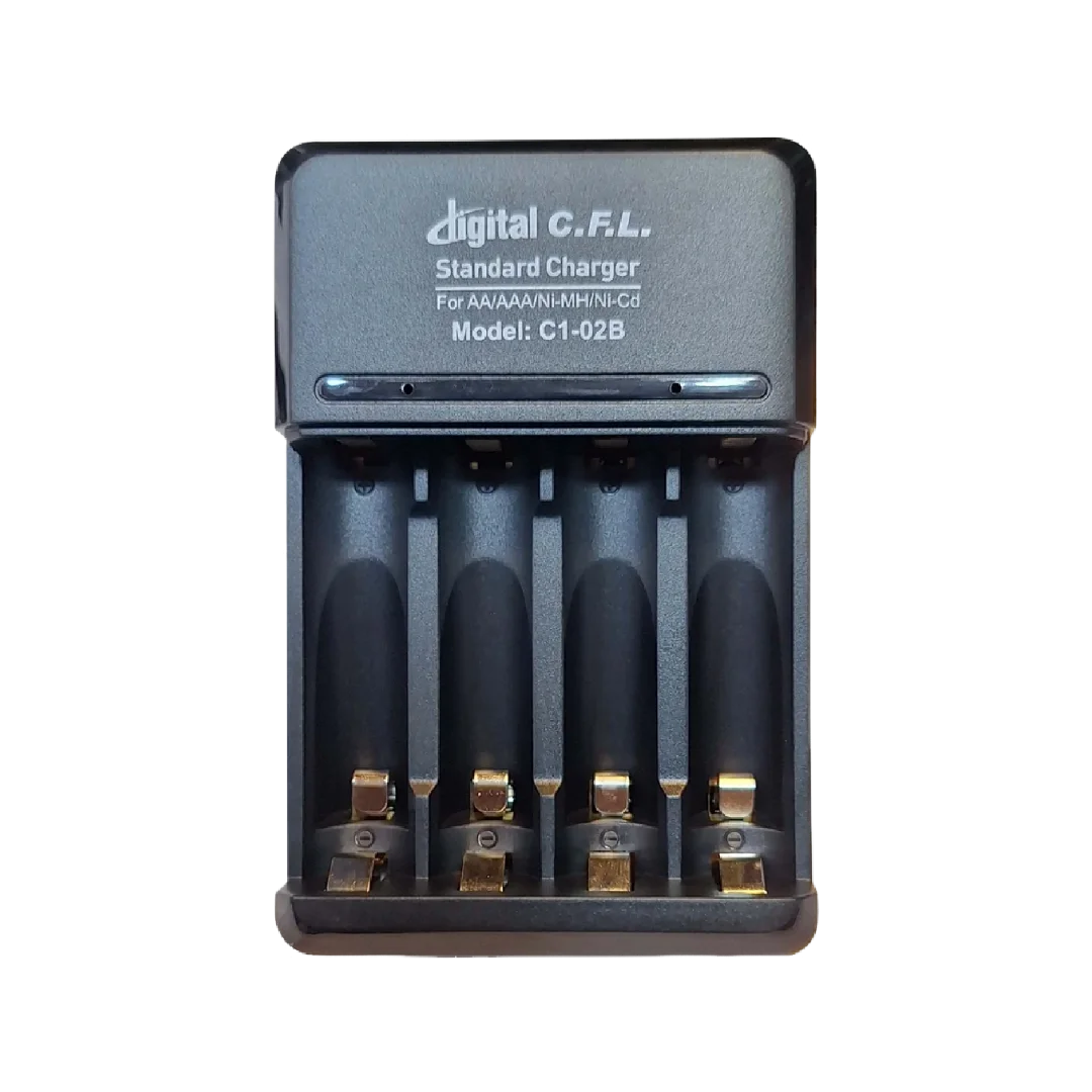 شارژر باتری دیواری دیجیتال سیافال | مدل C1-02B (سازگار با AA/AAA)