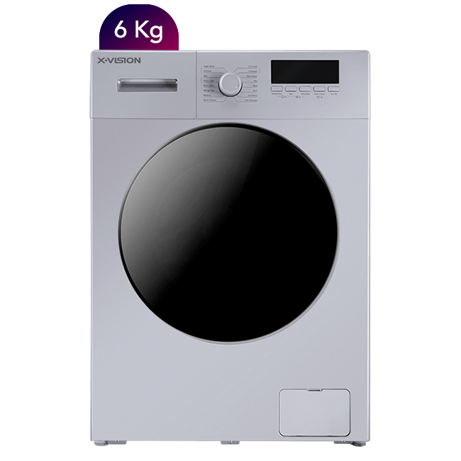 لباسشویی 6 کیلویی 1200 دور ایکس ویژن مدل TE62-AٌSBL نقره